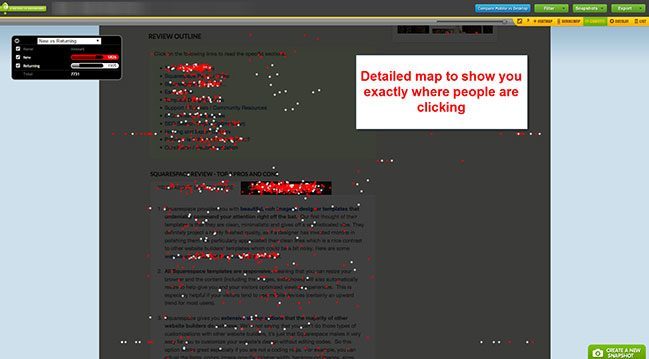 Sitios web de construcción de mapas de calor de Crazy Egg - Squarespace Confetti