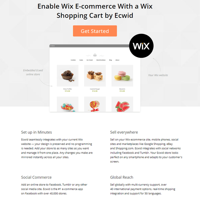 wix ecwid ecommerce app