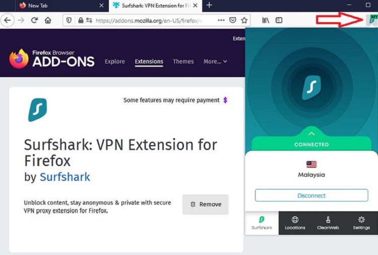 Agordo VPN en retumilo Firefox